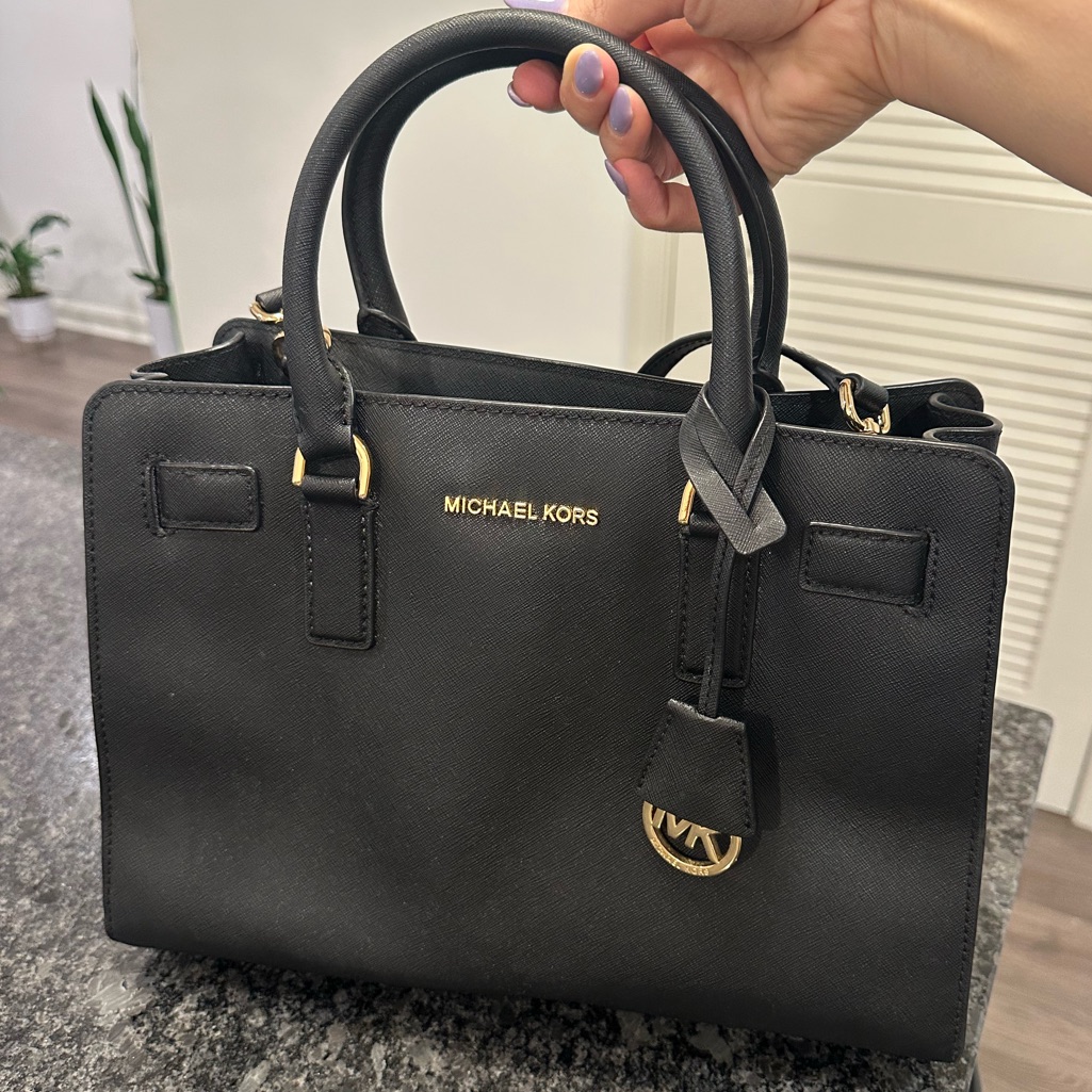 Michael Kors Black Saffiano Leather Satchel Purse